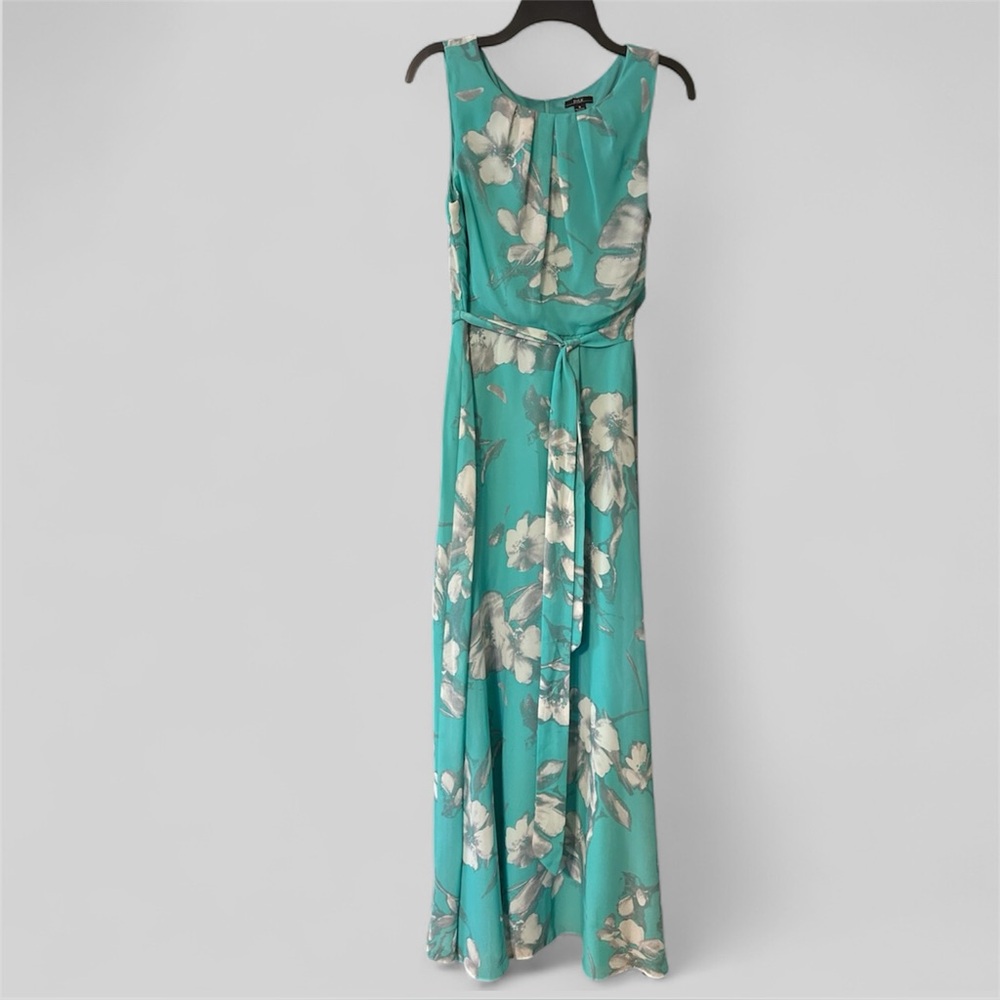 Floral Sleeveless Maxi Dress - Teal
